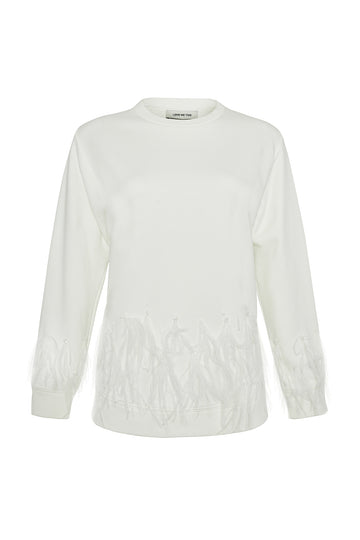 Ekru Teresa R-Neck Sweatshirt