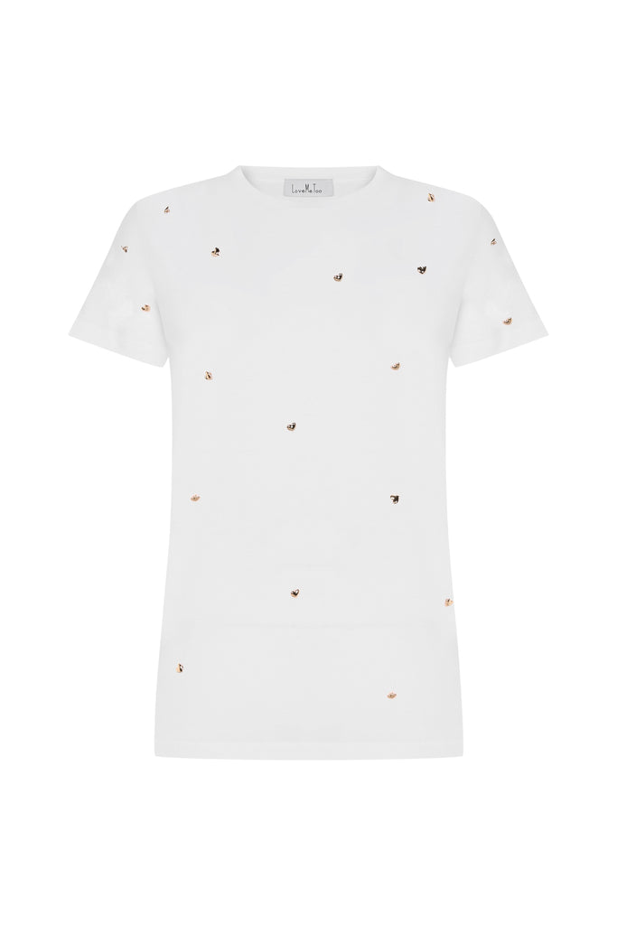 Beyaz Fiore R-Neck Tshirt