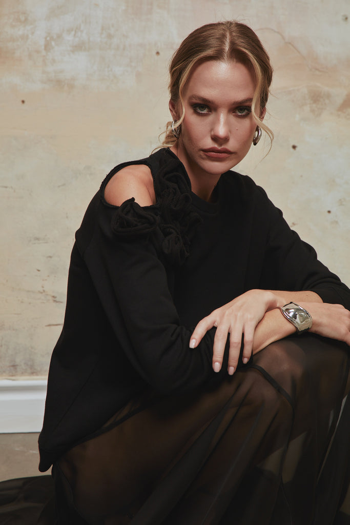 Siyah Waterlelie Sweatshirt