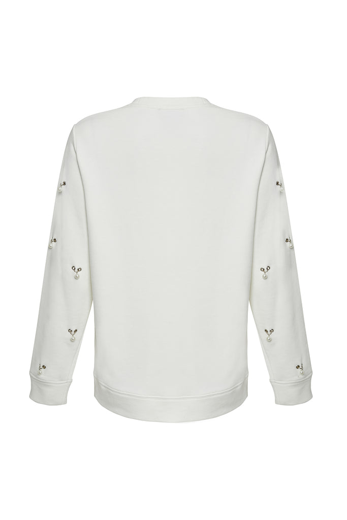 Ekru Joanna V-Neck Sweatshirt