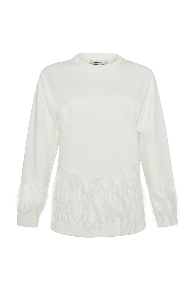 Ekru Teresa R-Neck Sweatshirt