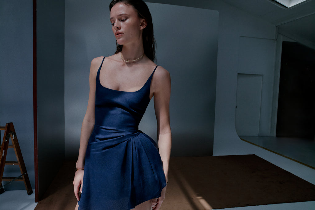 Lacivert Heritage Elbise