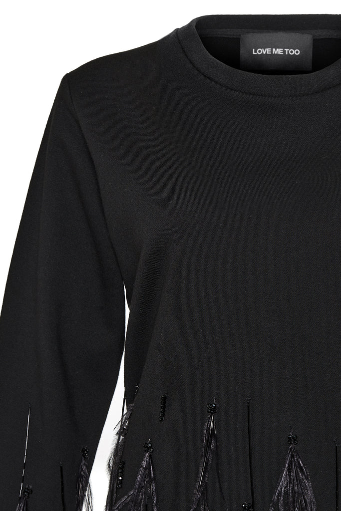 Siyah Teresa R-Neck Sweatshirt