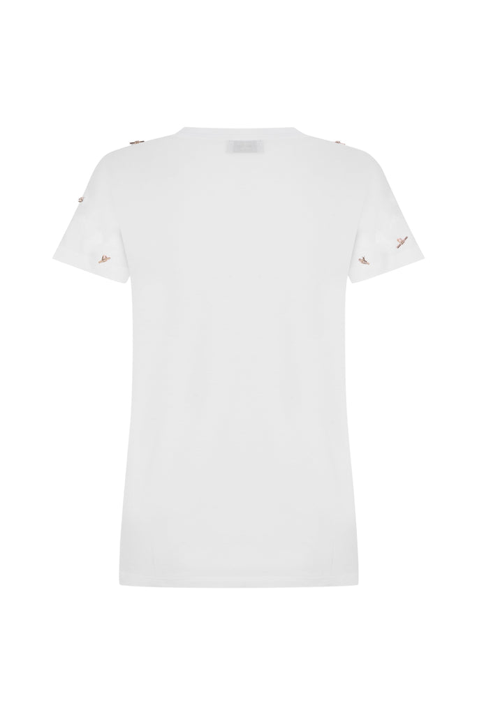 Beyaz Francesca  V-Neck Tshirt