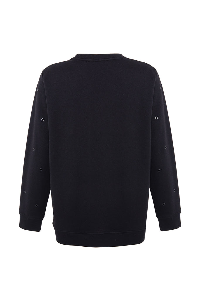 Siyah Manu R-Neck Sweatshirt