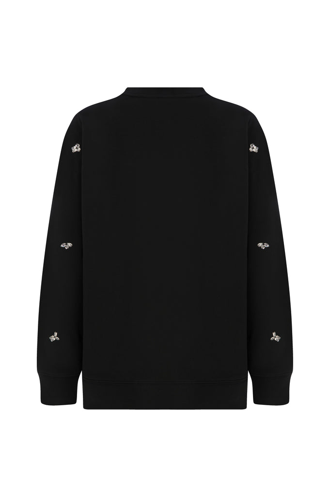 Siyah Lipa R-Neck Sweatshirt