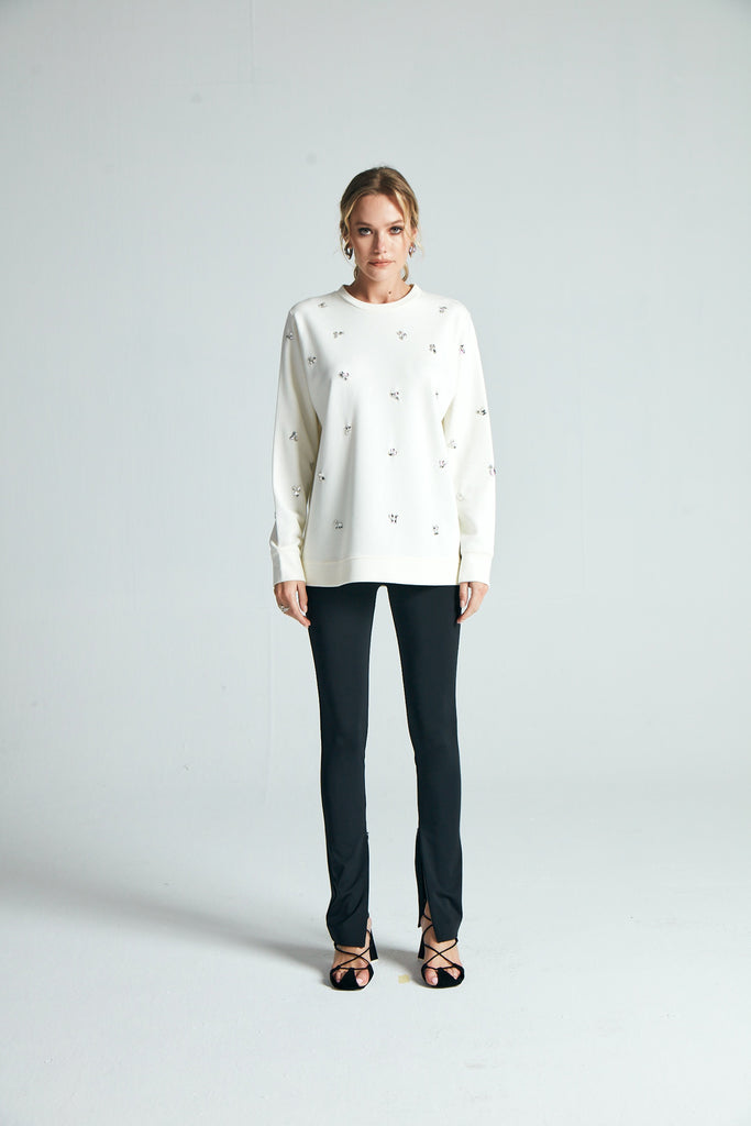 Ekru Lipa R-Neck Sweatshirt