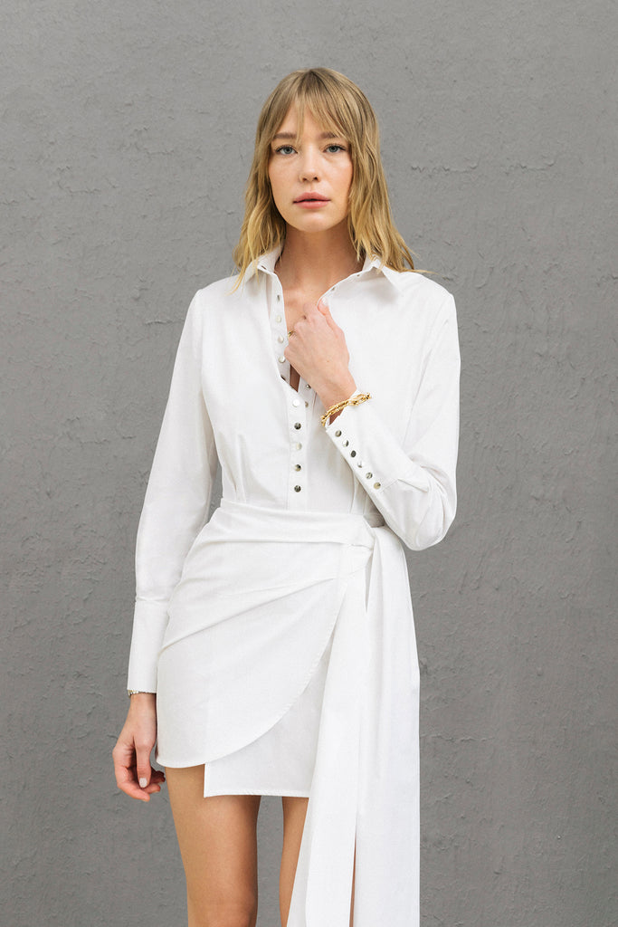 Beyaz Armania Elbise